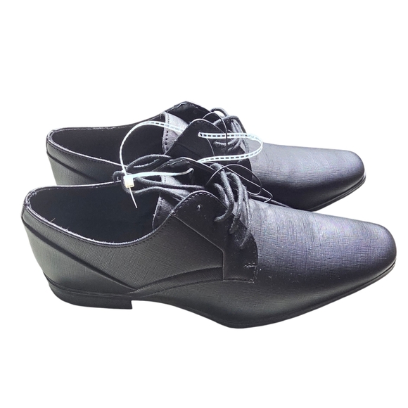 New Men's Calvin Klein Black Oxford Shoes Size 8.5 On Sale $42 - Picture 2 of 5